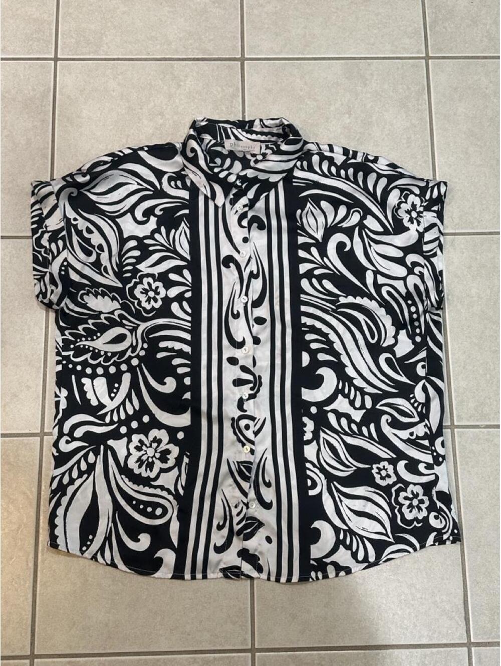 Philosophy Men's Black and Multi Shirt